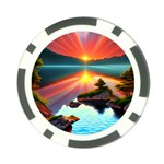 Sunset Over A Lake Poker Chip Card Guard