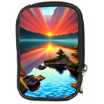 Sunset Over A Lake Compact Camera Leather Case