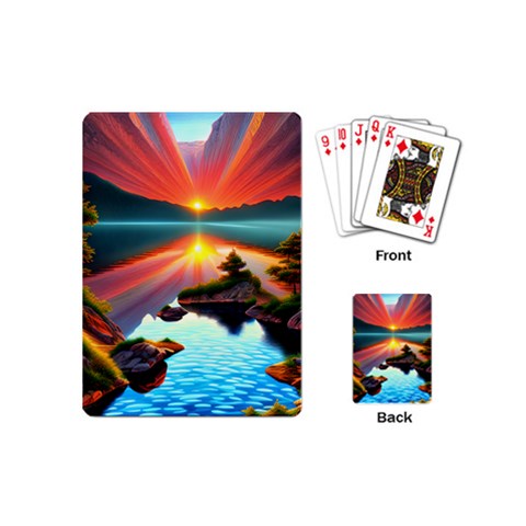 Sunset Over A Lake Playing Cards Single Design (Mini) from ArtsNow.com Back