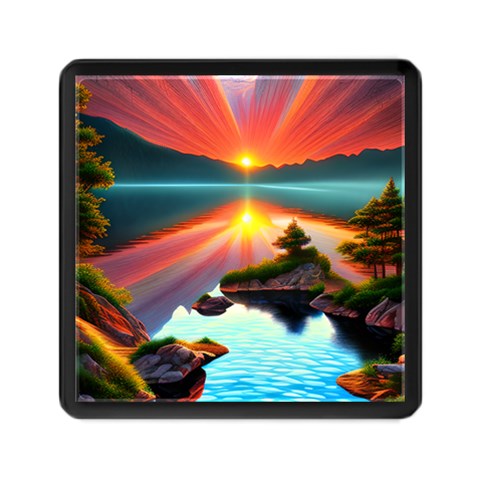 Sunset Over A Lake Memory Card Reader (Square) from ArtsNow.com Front