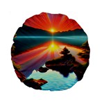 Sunset Over A Lake Standard 15  Premium Round Cushions