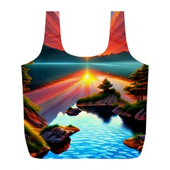 Sunset Over A Lake Full Print Recycle Bag (L) from ArtsNow.com Back