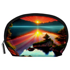 Sunset Over A Lake Accessory Pouch (Large) from ArtsNow.com Front