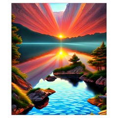 Sunset Over A Lake Drawstring Pouch (XS) from ArtsNow.com Back