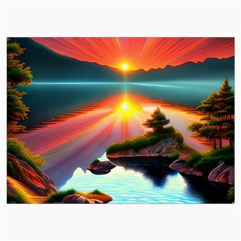 Sunset Over A Lake Roll Up Canvas Pencil Holder (M) from ArtsNow.com Front