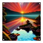 Sunset Over A Lake Banner and Sign 3  x 3 