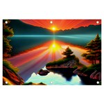 Sunset Over A Lake Banner and Sign 6  x 4 