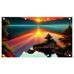 Sunset Over A Lake Banner and Sign 7  x 4 