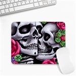 Black Skulls Red Roses Small Mousepad