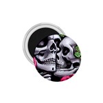 Black Skulls Red Roses 1.75  Magnets