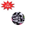 Black Skulls Red Roses 1  Mini Magnet (10 pack) 