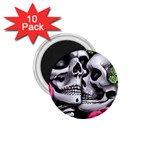 Black Skulls Red Roses 1.75  Magnets (10 pack) 