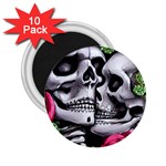 Black Skulls Red Roses 2.25  Magnets (10 pack) 