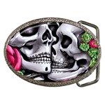 Black Skulls Red Roses Belt Buckles