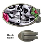 Black Skulls Red Roses Money Clips (Oval) 