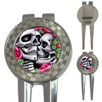 Black Skulls Red Roses 3-in-1 Golf Divots