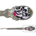 Black Skulls Red Roses Letter Opener