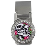 Black Skulls Red Roses Money Clips (CZ) 