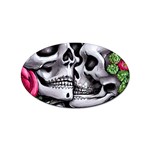 Black Skulls Red Roses Sticker (Oval)