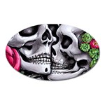 Black Skulls Red Roses Oval Magnet