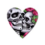 Black Skulls Red Roses Heart Magnet