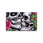 Black Skulls Red Roses Sticker Rectangular (10 pack)