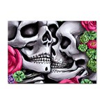 Black Skulls Red Roses Sticker A4 (10 pack)