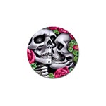 Black Skulls Red Roses Golf Ball Marker