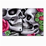 Black Skulls Red Roses Postcards 5  x 7  (Pkg of 10)