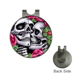 Black Skulls Red Roses Hat Clips with Golf Markers