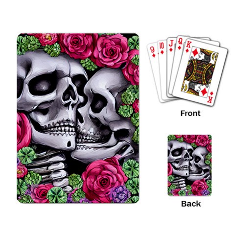 Black Skulls Red Roses Playing Cards Single Design (Rectangle) from ArtsNow.com Back