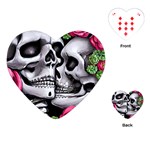 Black Skulls Red Roses Playing Cards Single Design (Heart)