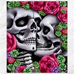 Black Skulls Red Roses Canvas 8  x 10 