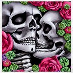 Black Skulls Red Roses Canvas 12  x 12 