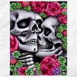 Black Skulls Red Roses Canvas 18  x 24 