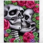 Black Skulls Red Roses Canvas 20  x 24 