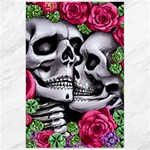 Black Skulls Red Roses Canvas 24  x 36 