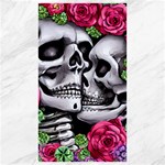 Black Skulls Red Roses Canvas 40  x 72 