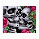 Black Skulls Red Roses Small Glasses Cloth (2 Sides)