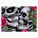 Black Skulls Red Roses Large Glasses Cloth