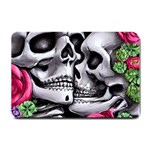 Black Skulls Red Roses Small Doormat