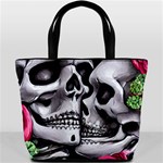 Black Skulls Red Roses Bucket Bag