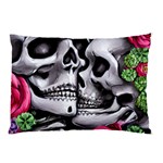 Black Skulls Red Roses Pillow Case