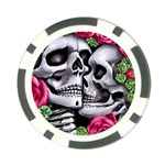 Black Skulls Red Roses Poker Chip Card Guard (10 pack)