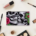 Black Skulls Red Roses Cosmetic Bag (Small)