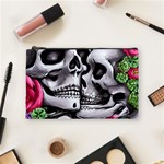 Black Skulls Red Roses Cosmetic Bag (Medium)