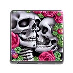 Black Skulls Red Roses Memory Card Reader (Square 5 Slot)