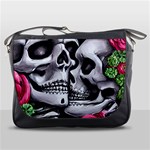 Black Skulls Red Roses Messenger Bag