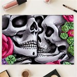 Black Skulls Red Roses Cosmetic Bag (XXL)