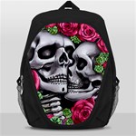 Black Skulls Red Roses Backpack Bag